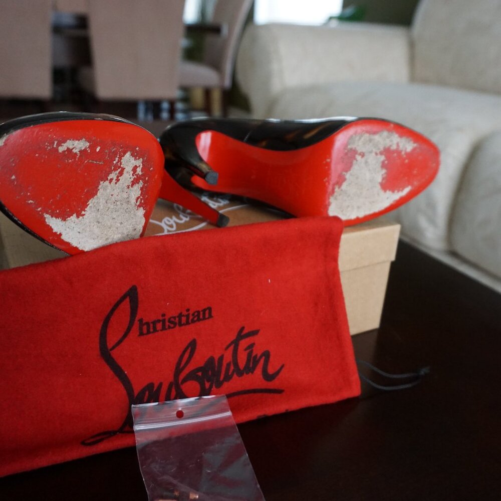 AUTHENTIC Christian Louboutin Ron Ron 100 Glittart Calf - Picture 3 of 4